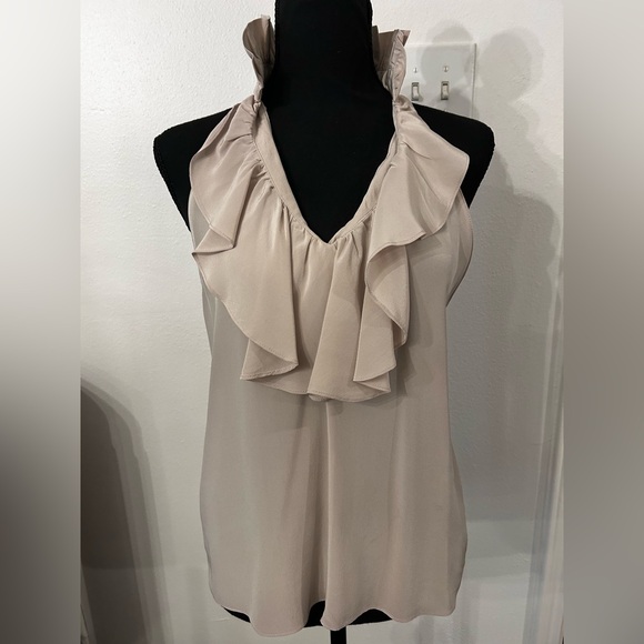 Geren Ford Pale Lavender Sleeveless Silk Ruffle Blouse‎ Small - Picture 3 of 17